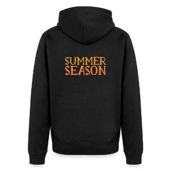 Summer Season - Summer Season - Sun - Beach - Unisex Premium Organic Zip Hoodie - black - Back - Nico (187cm)