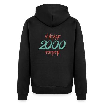 Vintage 2000 edition - Veste à capuche bio Premium Unisexe - noir - Dos - Nico (187cm)