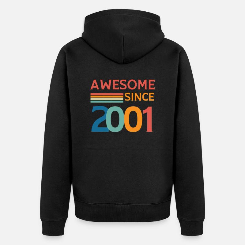 Großartig seit 2001 - Unisex Premium Bio Zip Hoodie - Schwarz