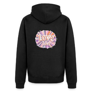L’amour est l’amour 3 - Veste à capuche bio Premium Unisexe - noir - Dos - Nico (187cm)