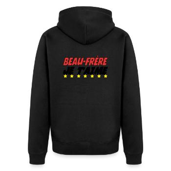 Brother-in-law I love you - Unisex Premium Organic Zip Hoodie - black - Back - Nico (187cm)