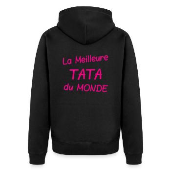 La meilleure tata du monde - Veste à capuche bio Premium Unisexe - noir - Dos - Nico (187cm)