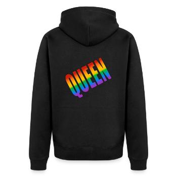 Reine arc-en-ciel LGBTQ Pride - Veste à capuche bio Premium Unisexe - noir - Dos - Nico (187cm)