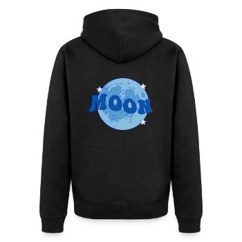 MOND - Unisex Premium Bio Zip Hoodie - Schwarz - Hinten - Nico (187cm)