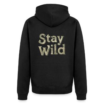RESTEZ SAUVAGE - Veste à capuche bio Premium Unisexe - noir - Dos - Nico (187cm)