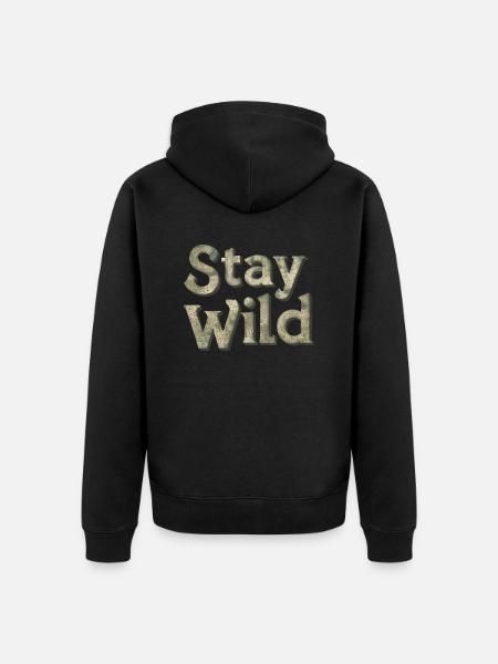 STAY WILD - Unisex Premium Organic Zip Hoodie - black