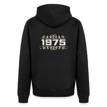 Millésime 1975 Rétro Anniversaire 1975 Millésime 1975 - Veste à capuche bio Premium Unisexe - noir - Dos - Nico (187cm)