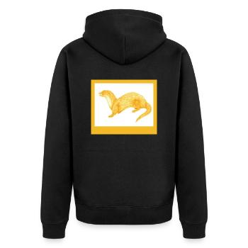 240616 Loutre 4 - Veste à capuche bio Premium Unisexe - noir - Dos - Nico (187cm)