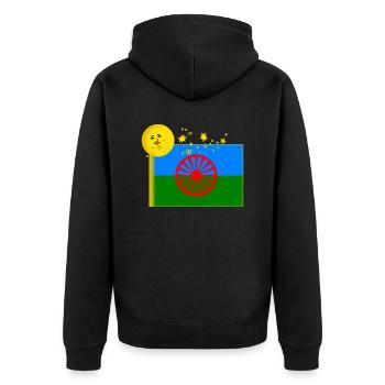 Roma Flag - Unisex Premium Organic Zip Hoodie - black - Back - Nico (187cm)
