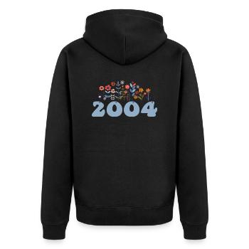 2004 Floral Pattern 2004 Floral Theme Flowers 2004 - Unisex Premium Organic Zip Hoodie - black - Back - Nico (187cm)