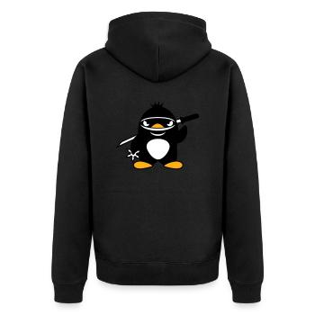 Pingouin Ninja Samouraï Japonais Katana Fighter - Veste à capuche bio Premium Unisexe - noir - Dos - Nico (187cm)