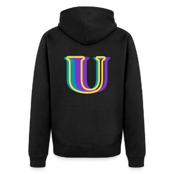 Lettre u multicolore - Veste à capuche bio Premium Unisexe - noir - Dos - Nico (187cm)