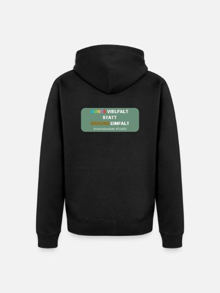 Bunte Vielfalt - Unisex Premium Bio Zip Hoodie - Schwarz