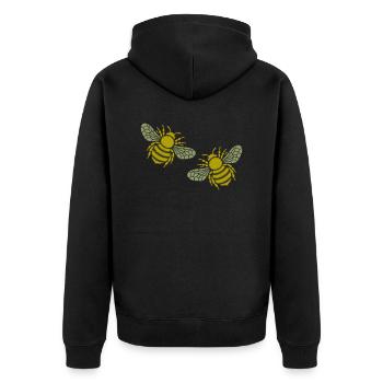 Bee 2 - Unisex Premium Organic Zip Hoodie - black - Back - Nico (187cm)