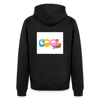 Cool Vibes - Unisex Premium Organic Zip Hoodie - black - Back - Nico (187cm)