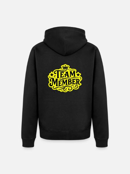 Team Mitglied Krone - Unisex Premium Bio Zip Hoodie - Schwarz