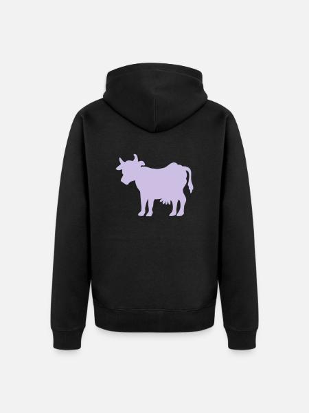 Kuh - Unisex Premium Bio Zip Hoodie - Schwarz