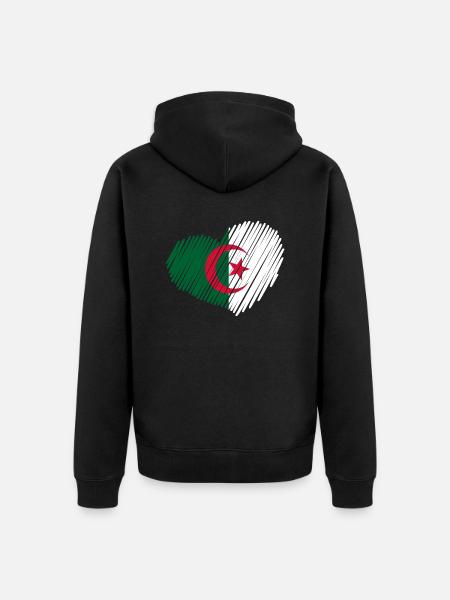 heart_brushe_algerie - Unisex Premium Organic Zip Hoodie - black