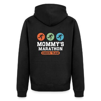 Mommy's Marathon Cheer Team - Unisex Premium Organic Zip Hoodie - black - Back - Nico (187cm)