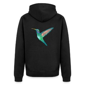 Kolibri Kleinster Vogel der Welt Bienenelfe Nektar - Unisex Premium Bio Zip Hoodie - Schwarz - Hinten - Nico (187cm)