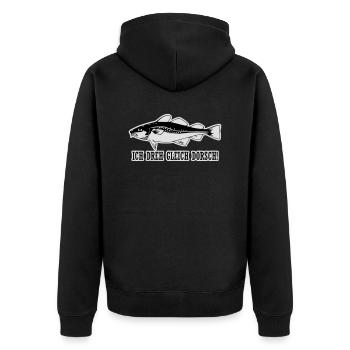 I turn equal to cod! - Unisex Premium Organic Zip Hoodie - black - Back - Nico (187cm)