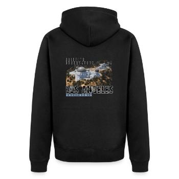 Los Angeles - Unisex Premium Bio Zip Hoodie - Schwarz - Hinten - Nico (187cm)