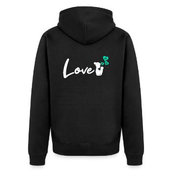 Mutter - Unisex Premium Bio Zip Hoodie - Schwarz - Hinten - Nico (187cm)
