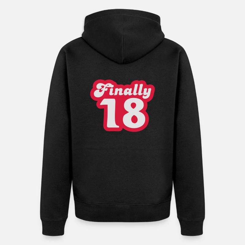 Finally 18 - Unisex Premium Bio Zip Hoodie - Schwarz
