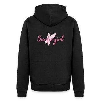 Surfer girl - Veste à capuche bio Premium Unisexe - noir - Dos - Nico (187cm)