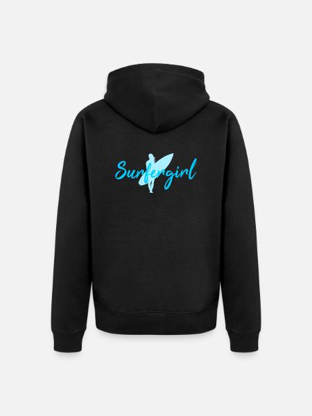 Surfer Girl - Unisex Premium Organic Zip Hoodie - black