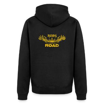 King of the road light - Unisex Premium Organic Zip Hoodie - black - Back - Nico (187cm)