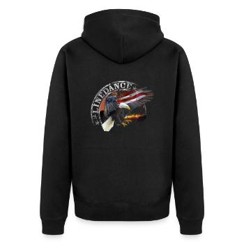 kl_linedance32 - Unisex Premium Bio Zip Hoodie - Schwarz - Hinten - Nico (187cm)