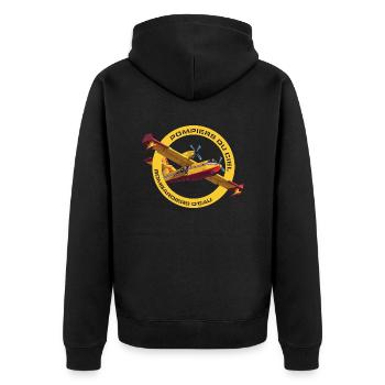 Canadair water bomber - Unisex Premium Organic Zip Hoodie - black - Back - Nico (187cm)