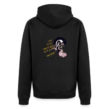 Nina simone - Unisex Premium Bio Zip Hoodie - Schwarz - Hinten - Nico (187cm)