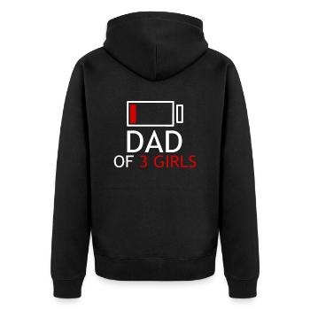 papa de 3 filles - Veste à capuche bio Premium Unisexe - noir - Dos - Nico (187cm)