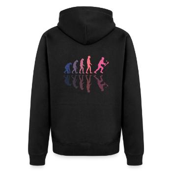 The Evolution of Hurling - Unisex Premium Organic Zip Hoodie - black - Back - Nico (187cm)