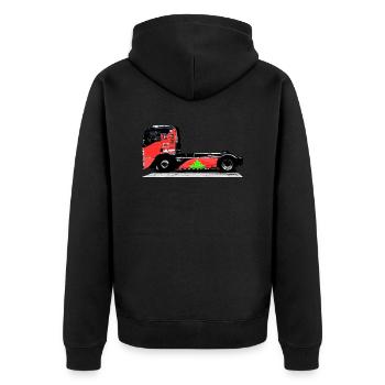 Rennwagen - Unisex Premium Bio Zip Hoodie - Schwarz - Hinten - Nico (187cm)