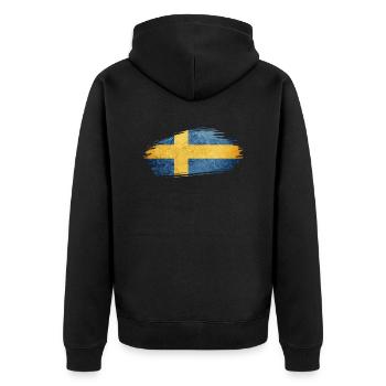 Sweden Sverige Norden Skandinavia Viking Graffitti - Unisex Premium Organic Zip Hoodie - black - Back - Nico (187cm)