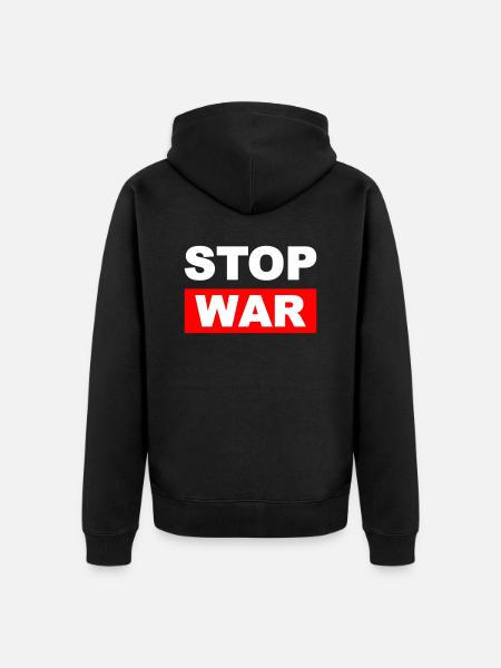ukraine stop war - Unisex Premium Bio Zip Hoodie - Schwarz