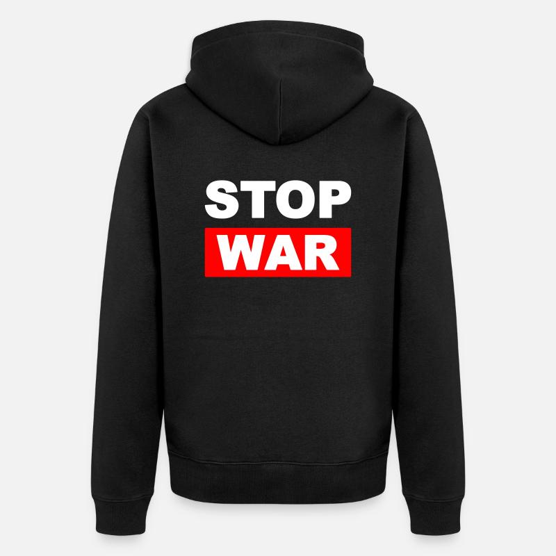ukraine stop war - Unisex Premium Bio Zip Hoodie - Schwarz