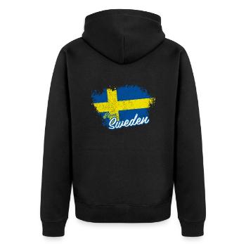 J'aime la Suède - Veste à capuche bio Premium Unisexe - noir - Dos - Nico (187cm)
