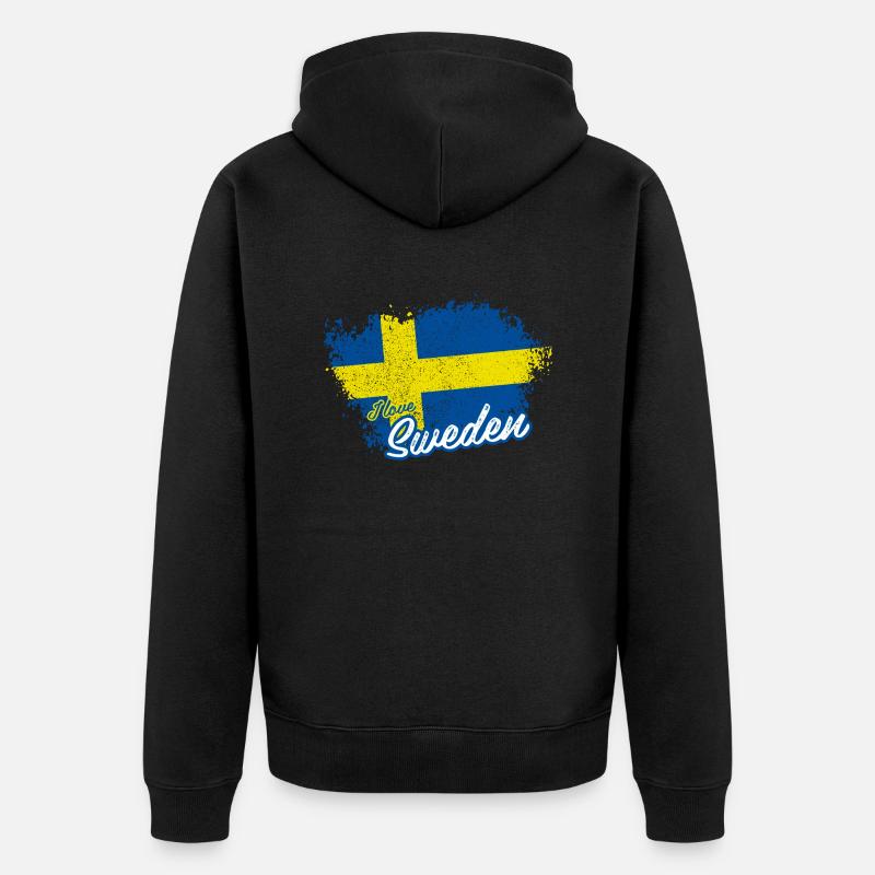 J'aime la Suède - Veste à capuche bio Premium Unisexe - noir