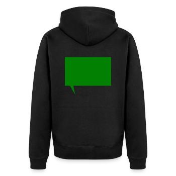 Text message template to design yourself - Unisex Premium Organic Zip Hoodie - black - Back - Nico (187cm)