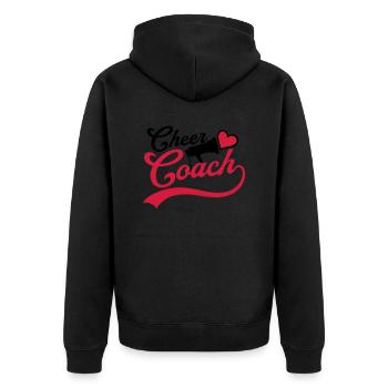 Heart Cheer Coach Megaphone - Unisex Premium Organic Zip Hoodie - black - Back - Nico (187cm)