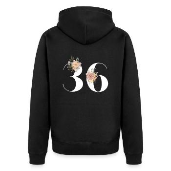 36th anniversary in bloom (Gift of 36 years) - Unisex Premium Organic Zip Hoodie - black - Back - Nico (187cm)