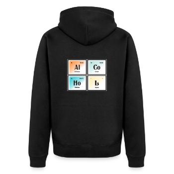 Alkohol - Periodensystem der Elemente - Unisex Premium Bio Zip Hoodie - Schwarz - Hinten - Nico (187cm)