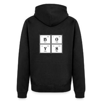 Garçons | Tableau périodique des éléments - Veste à capuche bio Premium Unisexe - noir - Dos - Nico (187cm)