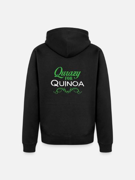qurazy for quinoa - Unisex Premium Organic Zip Hoodie - black