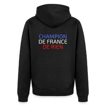 CHAMPION DE FRANCE DE RIEN - Veste à capuche bio Premium Unisexe - noir - Dos - Nico (187cm)