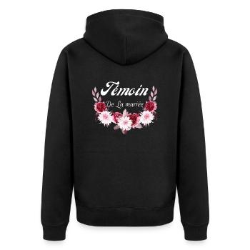 témoin de la mariée - Veste à capuche bio Premium Unisexe - noir - Dos - Nico (187cm)